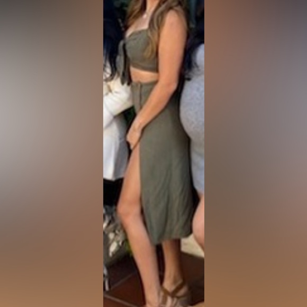 COPY - Two piece olive skirt set